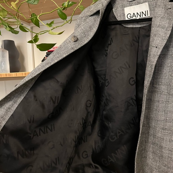 EUC Ganni checker plain suiting jacket blazer - Picture 7 of 10